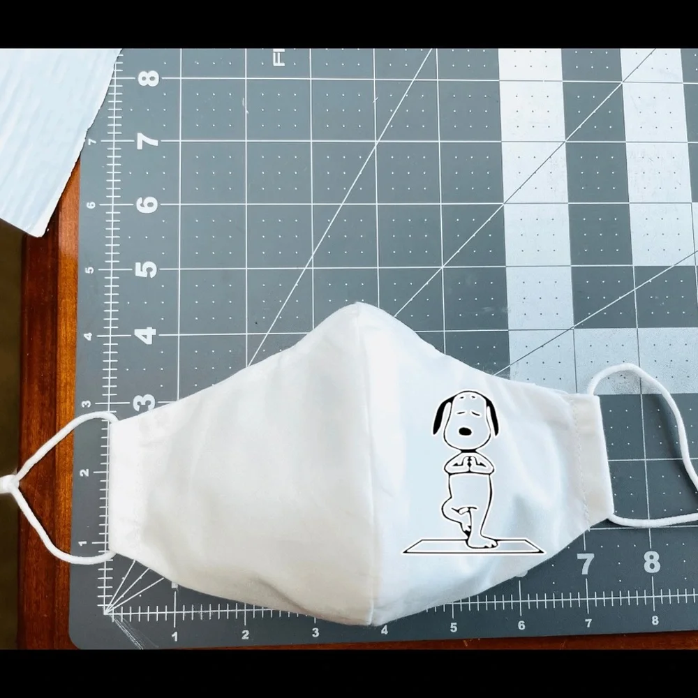 Snoopy yoga namaste face mask